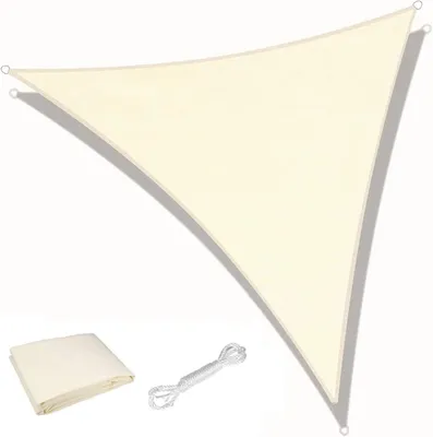 Imagen del producto de Vela triangular para sombra, resistente al agua, de 3x3x3 metros, con protección UV, ideal para jardín y balcón