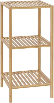 Obrázok produktu pre Polica do kúpeľne Zinnien – úložná polica z bambusu | Farba: svetlá | Rozmery: 36x36x79 cm