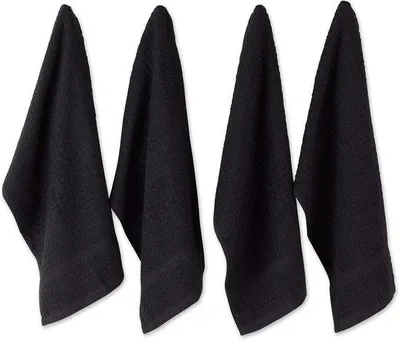 Produktbild von Famanu Geschirrtücher Set 4 Stück schwarz - 38x66 cm, stark saugfähig