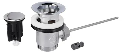 Produktbild von BLUPARTS - KOMPATIBEL 10104806 Ablaufgarnitur 1 1/4" mit Exzenter und Stopfen chrom BLUPARTS für Waschbecken