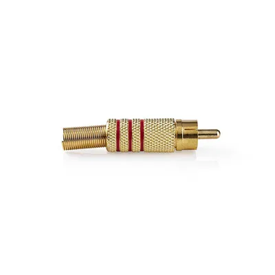 Image de Fiche RCA | Rak | Hane | Guldplaterad | Löda | Entrée de câble Diamètre : 7,0 mm | Métal | Guld / Röd | 10 pcs. Or | Enveloppe