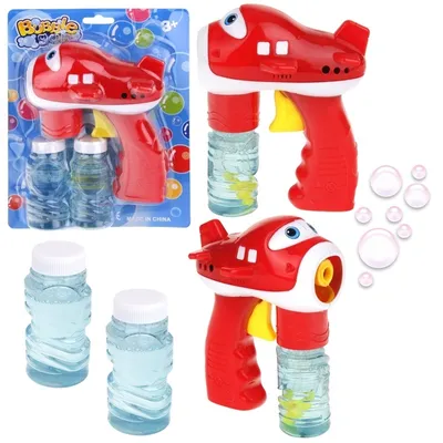 Zdjęcie produktu dla Pistolet do Baniek Mydlanych Samolot - czerwony