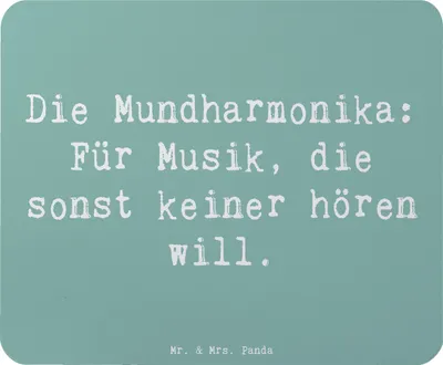Produktbild von Mr. & Mrs. Panda Mousepad Spruch Musik Mundharmonika - Meeresbrise - Geschenk, mauspad laptop, mousematte, pc, Blues, Musiker, Musikinstrument, Folklore, Blasinstrument