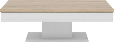 Produktbild von ASTULIA Couchtisch - mit Ablagefläche - weiß - Platte in Eichenoptik