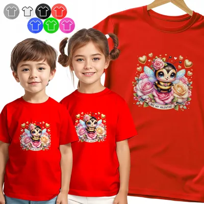 Obrázek produktu pro Dětské tričko - Včelka - BE MY VALENTINE WZÓR - XS
