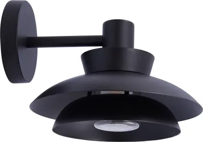 Zdjęcie produktu dla Zewnętrzna lampa ścienna Lucande Thais, czarna, metal, Ø 25 cm
