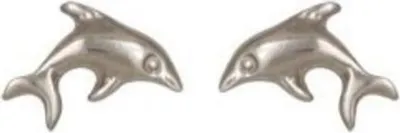 Produktbild von Kinder Ohrstecker springende Delfine Silber