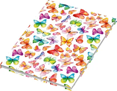 Produktbild von Kladde / Notizbuch "Schmetterlinge", blanko, DIN A4, 96 Blatt, 70 g/m²