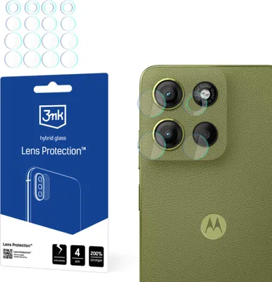 Zdjęcie produktu dla 3mk Hybrydowe szkło ochronne obiektywu do Motorola Moto G15 / G15 PowerCamera Obiektyw aparatu 0,16 mm 6H (4 sztuki)