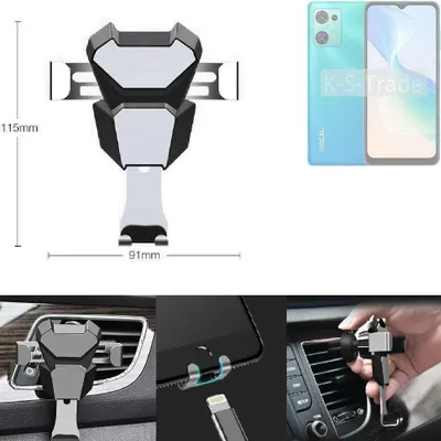 Produktbild von K-S-Trade Lüftungshalterung kompatibel mit Blackview Oscal C30 Pro kompakte Handy-Halterung Lüftungsschlitz Lüftungsgitter Autohalterung KFZ