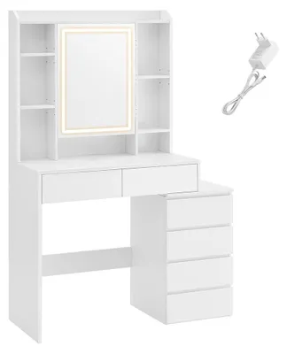 Immagine prodotto di Comò da trucco con illuminazione a LED – Comò – bianco – moderno – 40 x 97,5 x 145 cm