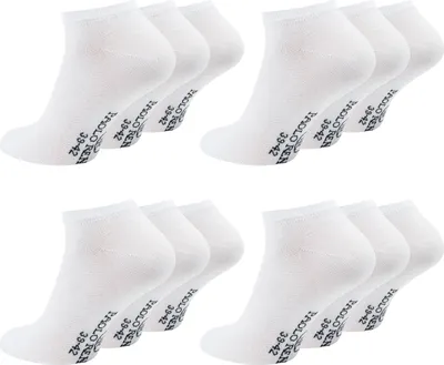 Produktbild von Paolo Renzo Sneaker-Socken Damen & Herren Baumwolle 12 Paar - Uni - Größe 43/46 - Weiß