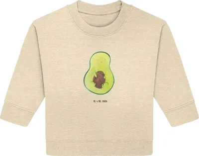 Produktbild von Mr. & Mrs. Panda Organic Baby Pullover Avocado Kern 12. - 18. Monat - Natural Raw - Geschenk, Spruch Leben, Bullover, Pflanze, Lächeln, glücklich
