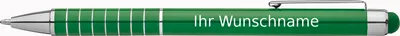 Produktbild von Touchpen Kugelschreiber mit Gravur / aus Metall / Farbe: grün