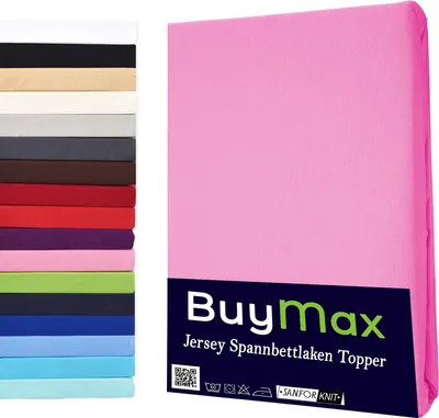 Produktbild von Jersey Topper Spannbettlaken Spannbetttuch 100% Baumwolle  Bettlaken, 120x200 cm, Altrosa