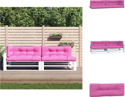 Image de vidaXL Coussin de palette 5 pcs. Tissu rose - coussin de siège