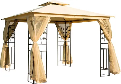 Produktbild von Luxus Pavillon 3X3 M Gartenpavillon Partyzelt Festzelt Gartenzelt Pagode Beige