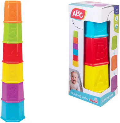 Produktbild von ABC Kleinkindwelt 6 Stapelbecher mit Zahlen und Buchstaben 41cm 104010230