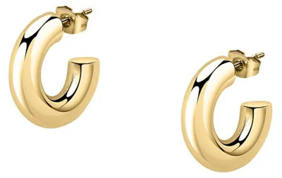 Immagine prodotto di Orecchini minimalisti placcati oro cerchi creoli SAUP12