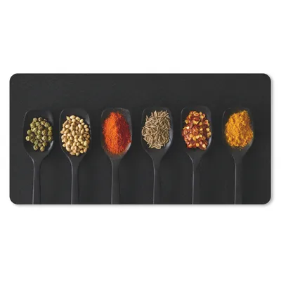 Produktbild von MuchoWow® Mauspad Mousepad Löffel - Gewürze - Schwarz - Gewürze - Rustikal 60x30 cm - Mousepads - Maus Mat - Pad - Mausunterlage - Nachhaltig
