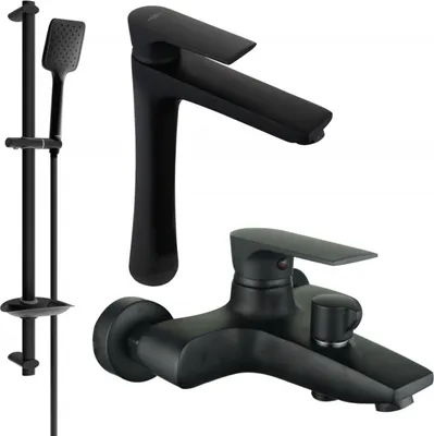 Produktbild von Mexen Axel DF62 Badewannenset, Schwarz - 73813DF62-70