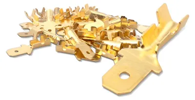 Spade-Kabelschuhe 100 St., 4,8 mm, 0,5–1 mm², Messing, männlich