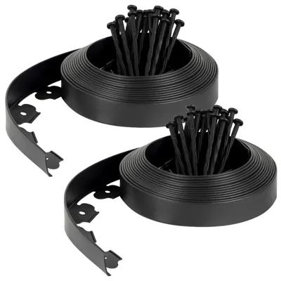 Obrázek produktu pro Flexibilní okrajová lišta pro trávník, plast, černá, délka 20 metrů, výška 5 cm