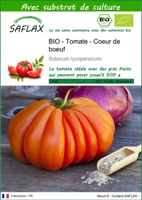 Image de SAFLAX -- Tomate - Coeur de boeuf - 10 graines - Avec substrat - Solanum