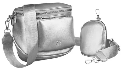 Obrázek produktu pro Rovicky dámská crossbody saszetka ze syntetické kůže stříbrná 20 cm