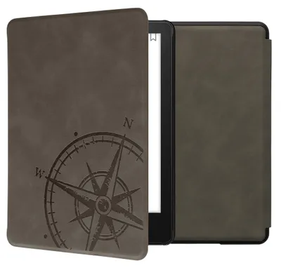 Produktbild von kwmobile Klapphülle kompatibel mit Amazon Kindle Paperwhite 11. Generation 2021 Hülle - Flipcase für Kindle Paperwhite Hülle aus Kunstleder - Kompass