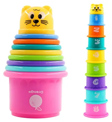 Produktbild von Stapelturm 9-teilig, bunte Becher, ab 6 Monaten, für Kinder zum Sortieren und Stapeln