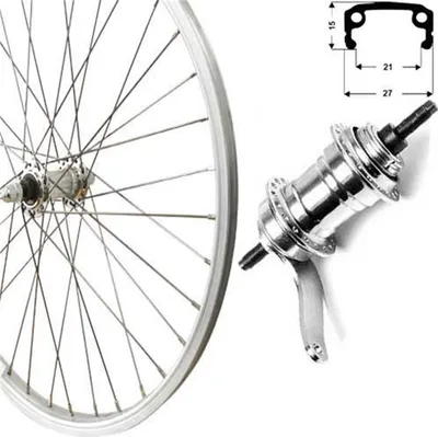 Image de Roue arrière Roland 12" à rétropédalage argent Type de boîte Aluminium RBN Accessoires
