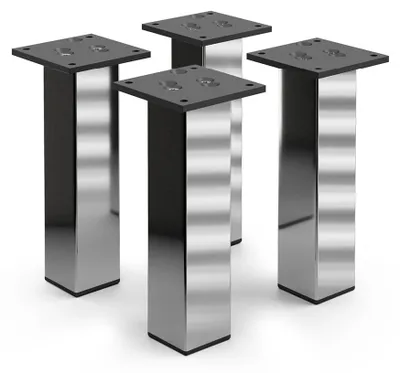 Produktbild von 4er Set sossai Aluminium Möbelfüße 200mm in Chrom Schrankfüße Sockelfüße