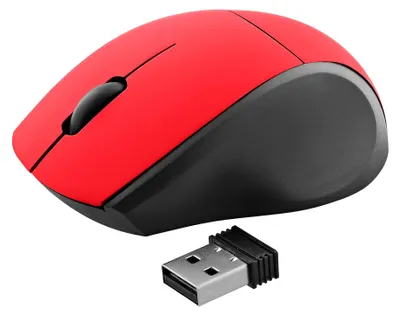 Produktbild von T'nB MM240RD, Beidhändig, Optisch, RF Wireless, 1000 DPI, Schwarz, Rot
