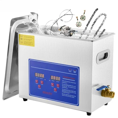 Imagen del producto de Limpiador ultrasónico de 6 litros - 180W de potencia ultrasónica - 300W de potencia de calentamiento - Depósito de acero inoxidable