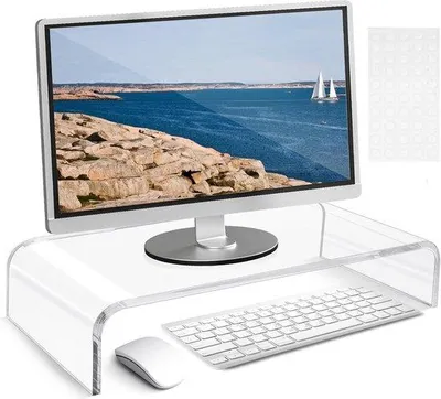 Obrázok produktu pre Priehľadná akrylová podložka pod monitor 50 x 20 x 10 cm pre notebooky