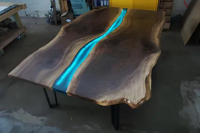 Obrázek produktu pro Tisch esstisch tische epoxid harz epoxy massive design möbel 240x100 echtes holz