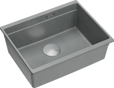 Produktbild von QUADRON Spülbecken 1-Becken Spüle | Größe: 59,5 x 45,1 x 21,5 cm | LOGAN 100 | Küchenspüle Granitspüle aus GraniteQ mit Siphon | Stone + Stahl