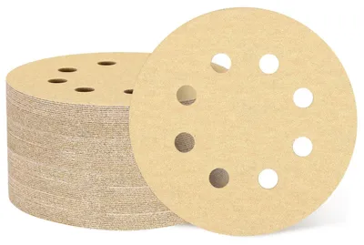 Obrázek produktu pro 100 kusů brusných kotoučů, průměr 125 mm, 8 otvorů, zrnitost 180, pro dřevo a kov