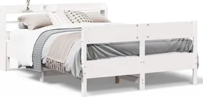 Produktbild von vidaXL Massivholzbett ohne Matratze Weiß 120x190 cm Kiefernholz