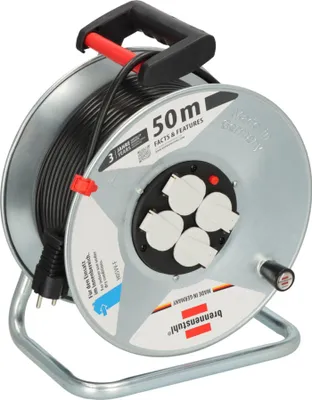 Productafbeelding van Brennenstuhl Garant S 4 E, verlengsnoer met haspel, 50 meter, H05VV-F 3G1,5, artikelnummer 1195066