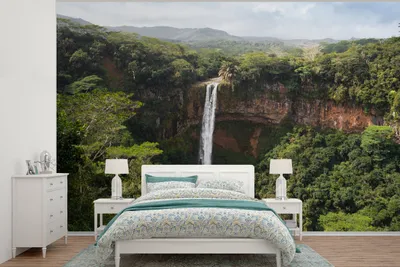 Produktbild von MuchoWow® Fototapete für Wohnzimmer oder Schlafzimmer Wandtapete Vinyl Motivtapete Tropisch - Wasserfall - Regenwald - 525x350 cm - Das Hintergrundbild