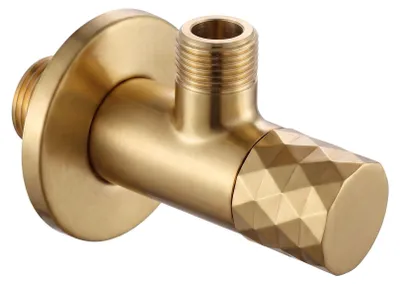 Image de Rea Robinet D’angle Diamond 03 1/2" X 3/8" Brush Gold