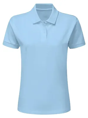 Image de Polo SG pour femmes, manches courtes, 100 % coton FK1348 (S) (bleu ciel)