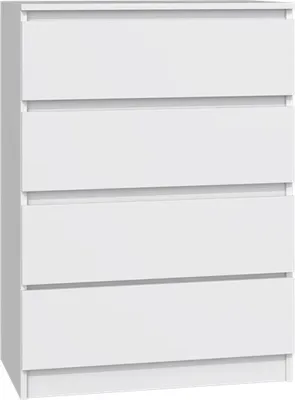 Obrázok produktu pre Komoda biela so štyrmi zásuvkami, nočný stolík do spálne, skrinka, príborník, vysoká doska, šírka 70 cm výška 97 cm