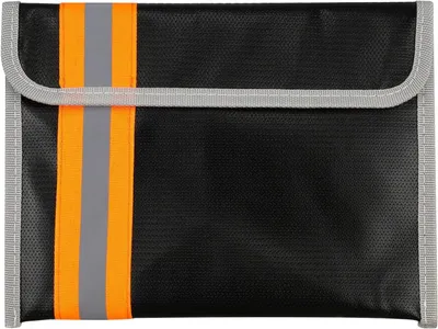 Produktbild von Feuerfeste Dokumententasche 23.5 x 17.5 cm, Wasserdichte Geldbörse für Geld, Reisepass, Schwarz