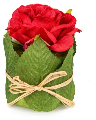 Produktbild von Rote Rose im Blatttopf 8 x 6 cm für Hochzeiten - Einheitsgröße