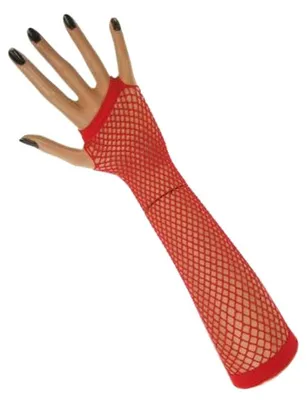 Obrázok produktu pre krautwear® Dámske sieťované rukavice bez prstov, dlhé (červené)