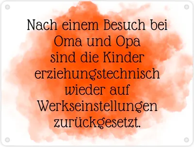 Produktbild von Lustiges Metallschild in 15x20 cm für Großeltern mit Spruch