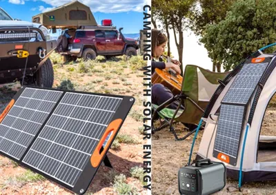 Imagen del producto de Panel solar plegable de 60W con células monocristalinas, ideal para caravanas, barcos y campamentos